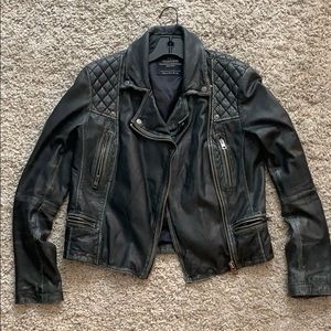 All saints cargo leather jacket size 6